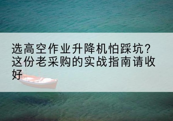 霍城高空作业升降机厂家推荐-选高空作业升降机怕踩坑？这份老采购的实战指南请收好